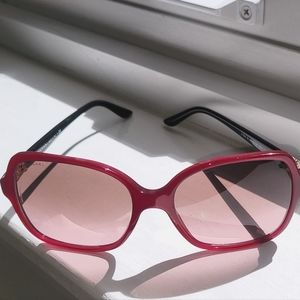 Authentic BVLGARI, womans, black gold and burgundy sunglasses